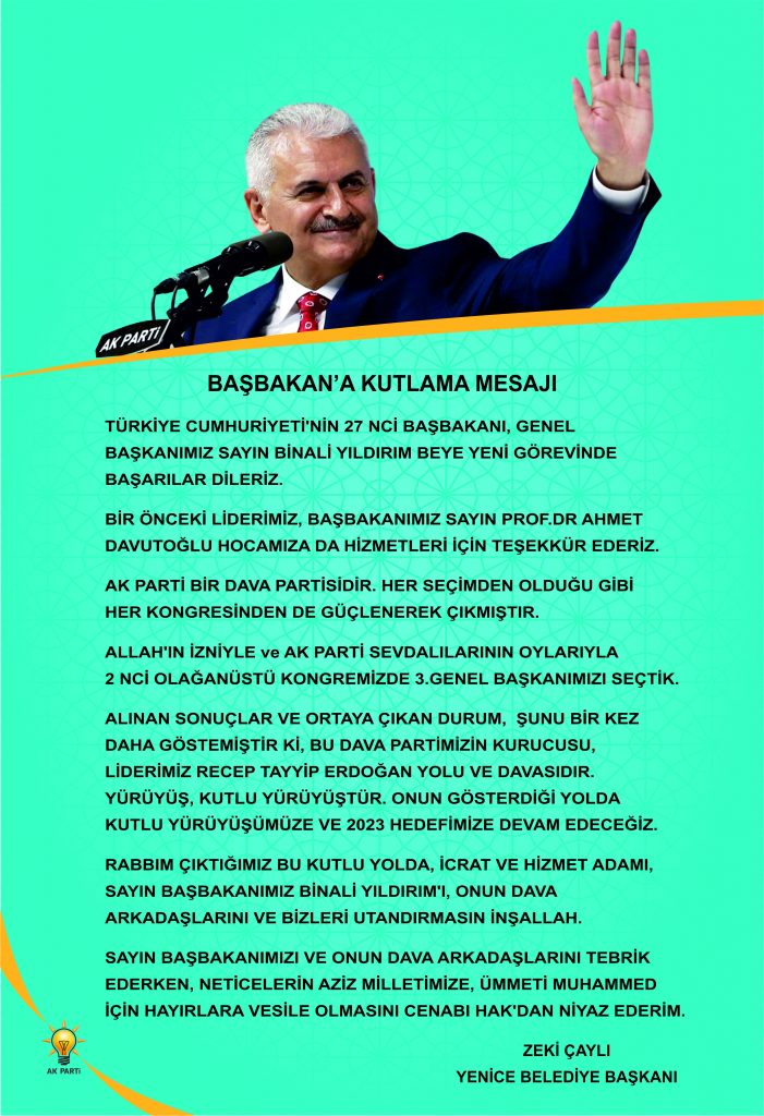 Zeki Çaylı Binali Yıldırım Kutlama 38 x 26
