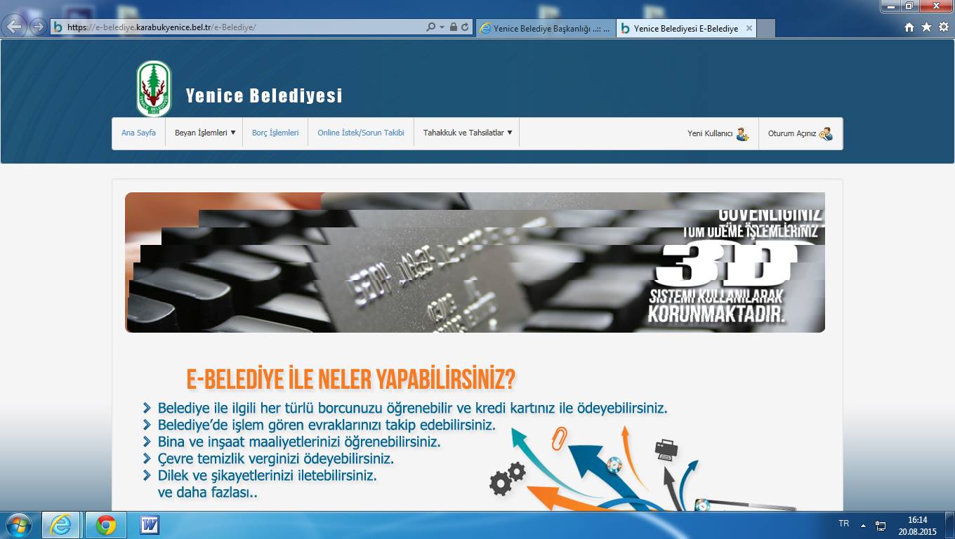 Yenice Belediyesi’nden  e-belediye uygulaması