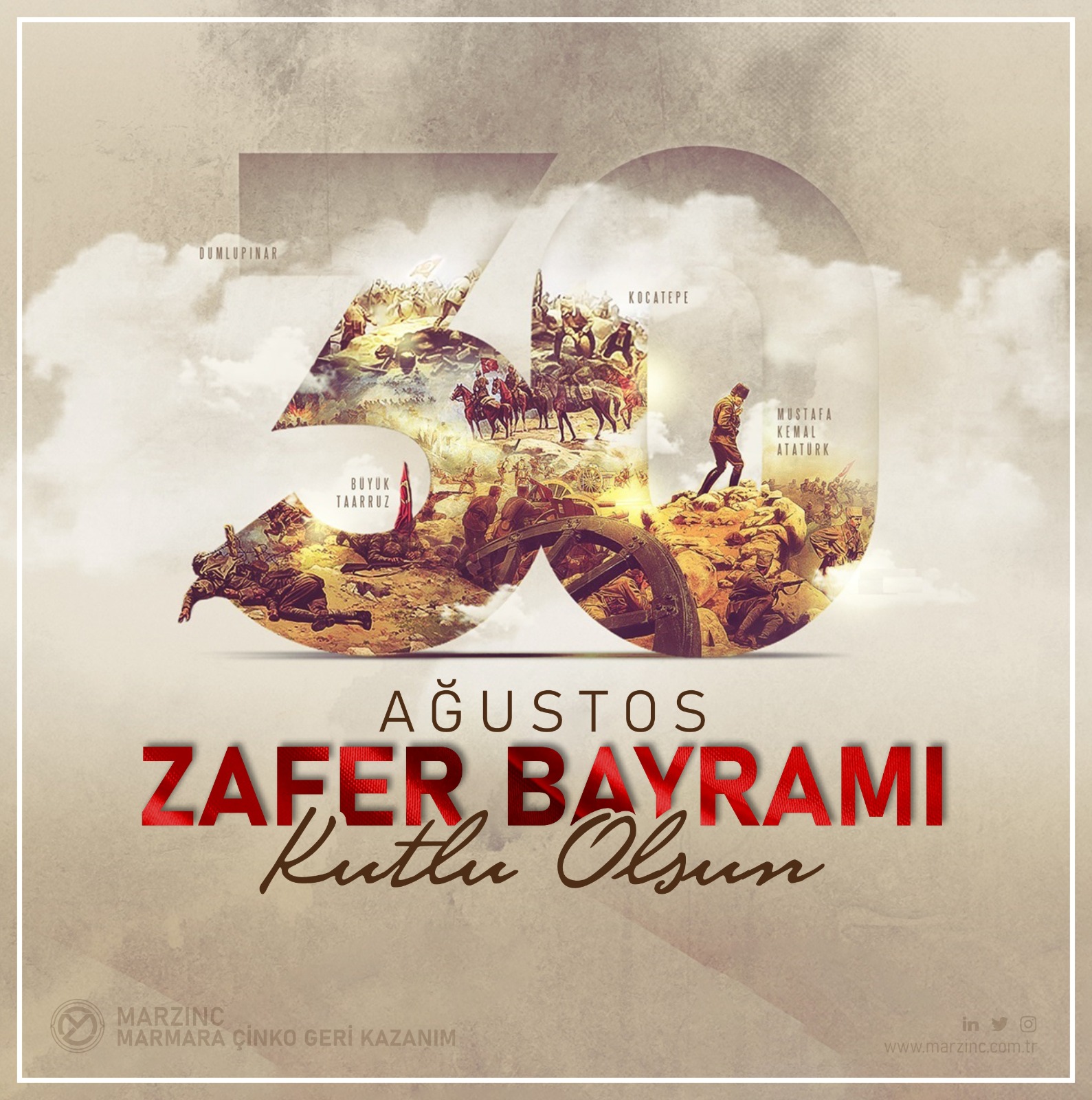 MARZINC A.Ş , 30 AĞUSTOS ZAFER BAYRAMI KUTLAMA MESAJI